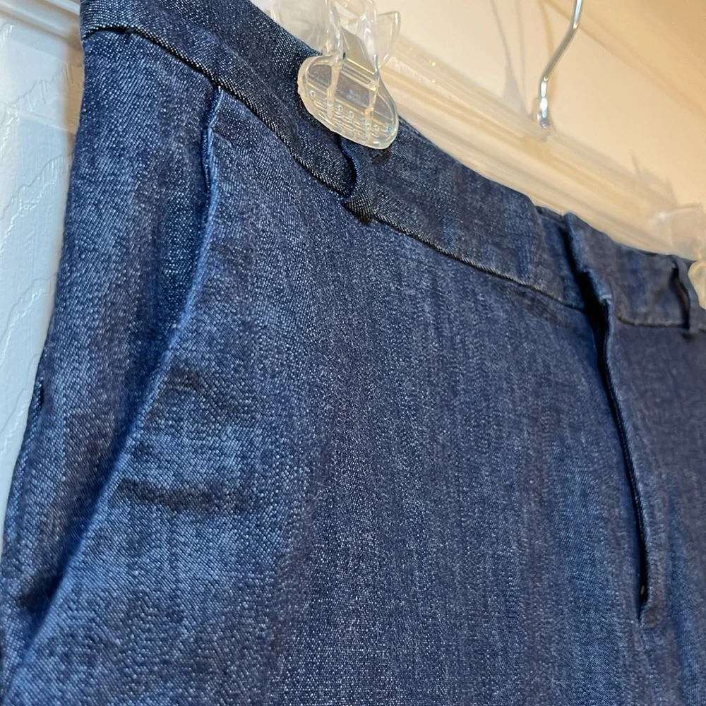 Banana Republic Chino Trouser Bermuda Shorts Cotton Blend Size 6 Blue Excellent - Picture 2 of 6